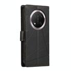 For Honor X9c Global / Magic7 Lite PU Genuine Leather Texture Embossed Line Phone Case(Black) - 3