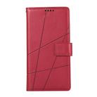 For Honor X9c Global / Magic7 Lite PU Genuine Leather Texture Embossed Line Phone Case(Red) - 2