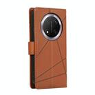 For Honor X9c Global / Magic7 Lite PU Genuine Leather Texture Embossed Line Phone Case(Brown) - 3