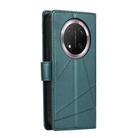 For Honor X9c Global / Magic7 Lite PU Genuine Leather Texture Embossed Line Phone Case(Green) - 3