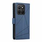 For Honor X8c 4G PU Genuine Leather Texture Embossed Line Phone Case(Blue) - 3
