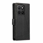 For Honor X8c 4G PU Genuine Leather Texture Embossed Line Phone Case(Black) - 3