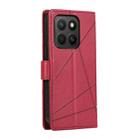 For Honor X8c 4G PU Genuine Leather Texture Embossed Line Phone Case(Red) - 3