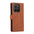 For Honor X8c 4G PU Genuine Leather Texture Embossed Line Phone Case(Brown) - 3