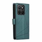 For Honor X8c 4G PU Genuine Leather Texture Embossed Line Phone Case(Green) - 3