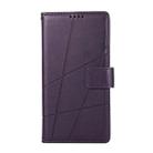 For Honor X8c 4G PU Genuine Leather Texture Embossed Line Phone Case(Purple) - 2