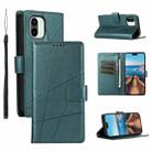 For Xiaomi Redmi A1 PU Genuine Leather Texture Embossed Line Phone Case(Green) - 1