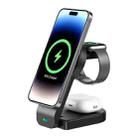 B-23 3 in 1 Foldable Magnetic Wireless Charger Phone Holder, Plug:UK Plug(Black) - 1