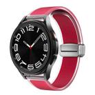 For Samsung Galaxy Watch6 / 5 / 4 Translucent Magnetic Silver Buckle Silicone Watch Band(Magenta) - 1