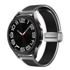 For Samsung Galaxy Watch6 / 5 / 4 Translucent Magnetic Silver Buckle Silicone Watch Band(Black) - 1