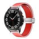 For Samsung Galaxy Watch6 / 5 / 4 Translucent Magnetic Silver Buckle Silicone Watch Band(Red) - 1