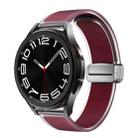 For Samsung Galaxy Watch6 / 5 / 4 Translucent Magnetic Silver Buckle Silicone Watch Band(Wine Red) - 1
