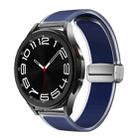 For Samsung Galaxy Watch6 / 5 / 4 Translucent Magnetic Silver Buckle Silicone Watch Band(Dark Blue) - 1