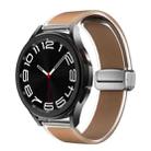 For Samsung Galaxy Watch6 / 5 / 4 Translucent Magnetic Silver Buckle Silicone Watch Band(Dark Brown) - 1