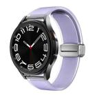 For Samsung Galaxy Watch6 / 5 / 4 Translucent Magnetic Silver Buckle Silicone Watch Band(Purple) - 1