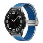 For Samsung Galaxy Watch6 / 5 / 4 Translucent Magnetic Silver Buckle Silicone Watch Band(Rock Blue) - 1