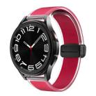 For Samsung Galaxy Watch6 / 5 / 4 Translucent Magnetic Black Buckle Silicone Watch Band(Magenta) - 1