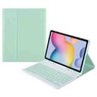 For Samsung Galaxy Tab A9 Square Cap Bluetooth Keyboard Leather Case with Pen Slot(Green) - 1