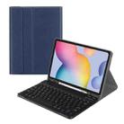 For Samsung Galaxy Tab A9+ Square Cap Bluetooth Keyboard Leather Case with Pen Slot(Dark Blue) - 1