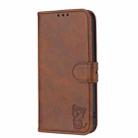 For Xiaomi Redmi Note 12S Embossed Happy Cat Pattern Flip Leather Phone Case(Brown) - 2