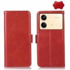 For Xiaomi Redmi Note 13R Pro Magnetic Crazy Horse Texture Genuine Leather RFID Phone Case(Red) - 1