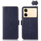 For Xiaomi Redmi Note 13R Pro Magnetic Crazy Horse Texture Genuine Leather RFID Phone Case(Blue) - 1