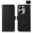 For Xiaomi Redmi Note 13 Pro 4G/Poco M6 Pro Magnetic Crazy Horse Texture Genuine Leather RFID Phone Case(Black) - 1