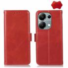 For Xiaomi Redmi Note 13 Pro 4G/Poco M6 Pro Magnetic Crazy Horse Texture Genuine Leather RFID Phone Case(Red) - 1