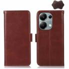 For Xiaomi Redmi Note 13 Pro 4G/Poco M6 Pro Magnetic Crazy Horse Texture Genuine Leather RFID Phone Case(Brown) - 1