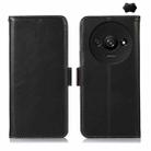 For Xiaomi Redmi A3 Magnetic Crazy Horse Texture Genuine Leather RFID Phone Case(Black) - 1