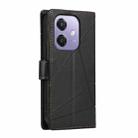 For OPPO A3 4G / 5G Global / A3X 4G / 5G India PU Genuine Leather Texture Embossed Line Phone Case(Black) - 3