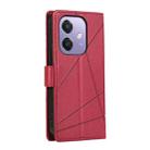 For OPPO A3 4G / 5G Global / A3X 4G / 5G India PU Genuine Leather Texture Embossed Line Phone Case(Red) - 3