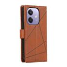 For OPPO A3 4G / 5G Global / A3X 4G / 5G India PU Genuine Leather Texture Embossed Line Phone Case(Brown) - 3