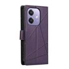 For OPPO A3 4G / 5G Global / A3X 4G / 5G India PU Genuine Leather Texture Embossed Line Phone Case(Purple) - 3