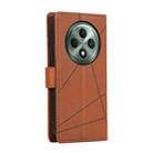 For OPPO Reno12 F 4G / 5G / F27 India PU Genuine Leather Texture Embossed Line Phone Case(Brown) - 3