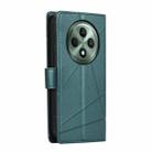 For OPPO Reno12 F 4G / 5G / F27 India PU Genuine Leather Texture Embossed Line Phone Case(Green) - 3
