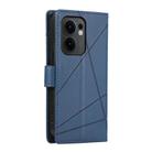 For OPPO Reno13 F 4G / 5G PU Genuine Leather Texture Embossed Line Phone Case(Blue) - 3