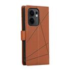 For OPPO Reno13 F 4G / 5G PU Genuine Leather Texture Embossed Line Phone Case(Brown) - 3
