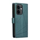 For OPPO Reno13 F 4G / 5G PU Genuine Leather Texture Embossed Line Phone Case(Green) - 3