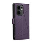 For OPPO Reno13 F 4G / 5G PU Genuine Leather Texture Embossed Line Phone Case(Purple) - 3