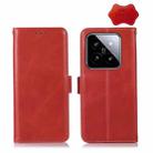 For Samsung Galaxy A25 5G Global Magnetic Crazy Horse Texture Genuine Leather RFID Phone Case(Red) - 1