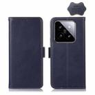For Samsung Galaxy A25 5G Global Magnetic Crazy Horse Texture Genuine Leather RFID Phone Case(Blue) - 1