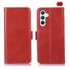 For Samsung Galaxy A35 5G Magnetic Crazy Horse Texture Genuine Leather RFID Phone Case(Red) - 1
