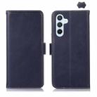 For Samsung Galaxy A35 5G Magnetic Crazy Horse Texture Genuine Leather RFID Phone Case(Blue) - 1