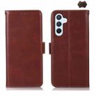 For Samsung Galaxy A35 5G Magnetic Crazy Horse Texture Genuine Leather RFID Phone Case(Brown) - 1