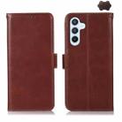 For Samsung Galaxy A55 5G Magnetic Crazy Horse Texture Genuine Leather RFID Phone Case(Brown) - 1