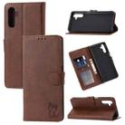 For Samsung Galaxy A15 Embossed Happy Cat Pattern Flip Leather Phone Case(Brown) - 1