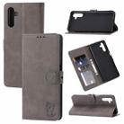 For Samsung Galaxy S23 FE 5G Embossed Happy Cat Pattern Flip Leather Phone Case(Grey) - 1