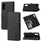 For Samsung Galaxy A35 5G Global Embossed Happy Cat Pattern Flip Leather Phone Case(Black) - 1
