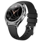 V66 1.28inch BT5.0 Smart Watch Support Heart Rate/ Sleep Detection, Style:Silicone Strap(Black) - 1